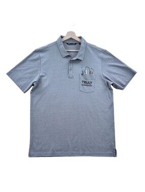 Travis Mathew Truly Hard Seltzer Gray Golf Polo Shirt XL